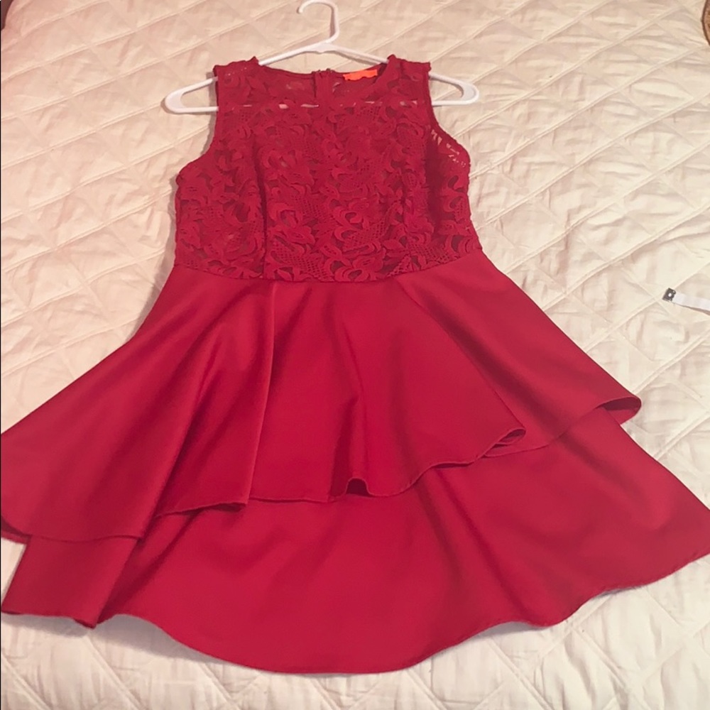 Banjul Red Lace Dress